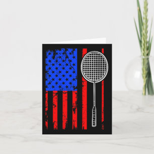 American Flag Badminton Karte