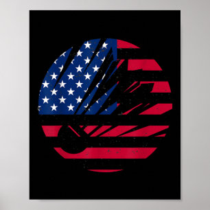 American Flag Badminton-Shirt Männer Frauen USA Ba Poster