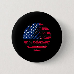 American Flag Badminton Shirt Men Patriotic Badmin Button