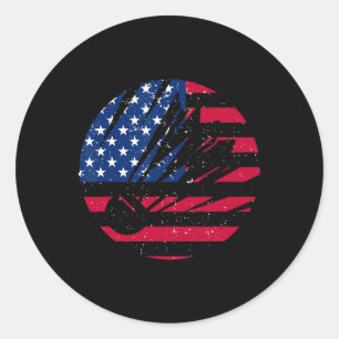 American Flag Badminton Shirt Men Patriotic Badmin Runder Aufkleber