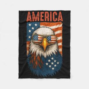 American Flag Bald Adler Patriotic 4. Juli USA Fleecedecke