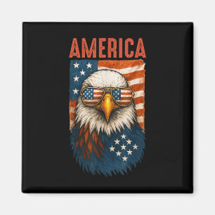 American Flag Bald Adler Patriotic 4. Juli USA Magnet