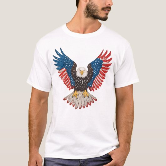 American Flag Bald Eagle 4. Juli USA Patriotic T-Shirt (Vorderseite)