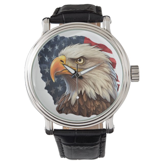 American Flag Bald Eagle Armbanduhr (Vorderseite)