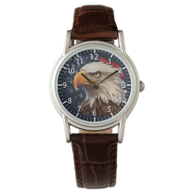 American Flag Bald Eagle Armbanduhr (Vorderseite)