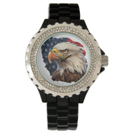 American Flag Bald Eagle Armbanduhr