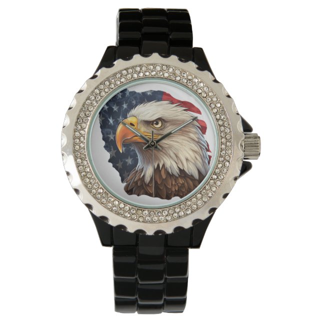 American Flag Bald Eagle Armbanduhr (Vorderseite)