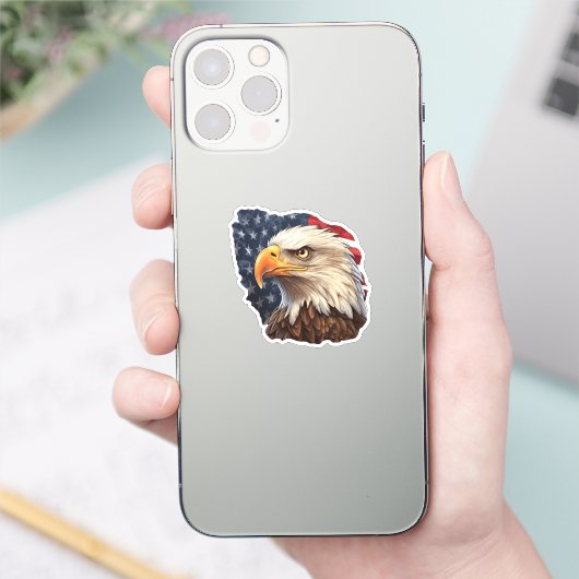American Flag Bald Eagle Aufkleber (Telefon)