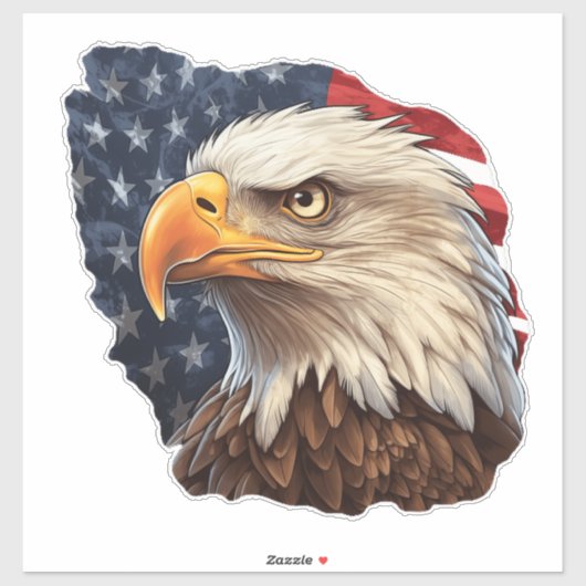 American Flag Bald Eagle Aufkleber (Blatt)