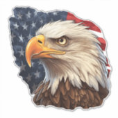 American Flag Bald Eagle Aufkleber (Vorderseite)