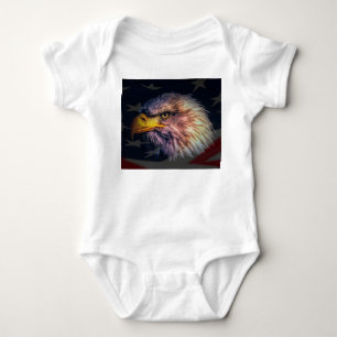 American Flag Bald Eagle Baby Strampler