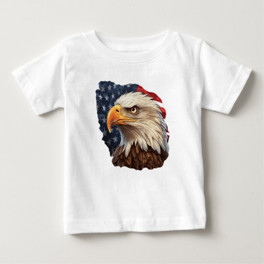 American Flag Bald Eagle Baby T-shirt (Vorderseite)