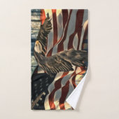 American Flag Bald Eagle Badhandtuch Set (Handtuch)