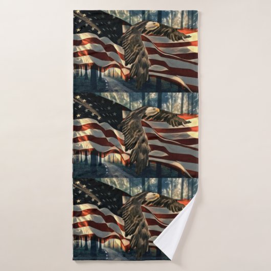 American Flag Bald Eagle Badhandtuch Set (Badehandtuch)