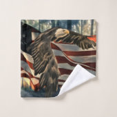 American Flag Bald Eagle Badhandtuch Set (Waschlappen)