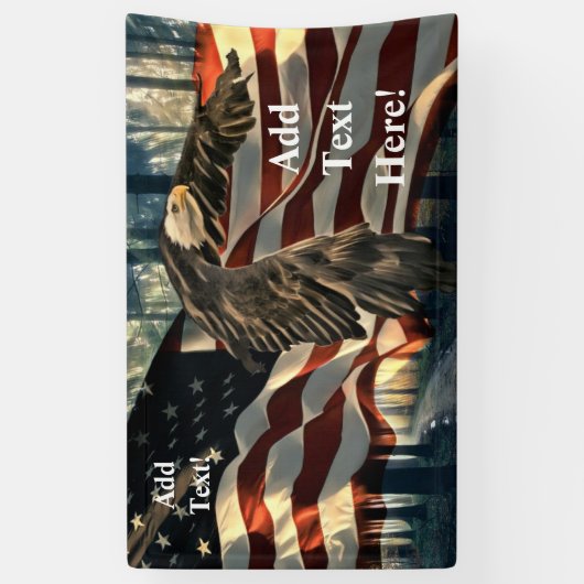American Flag Bald Eagle Banner (Vertikal)