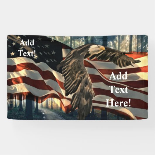 American Flag Bald Eagle Banner (Horizontal)