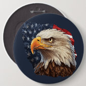 American Flag Bald Eagle Button (Vorne & Hinten)