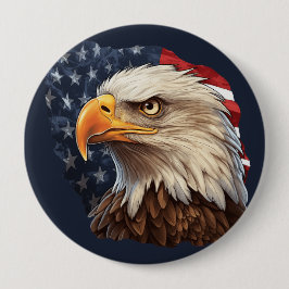 American Flag Bald Eagle Button