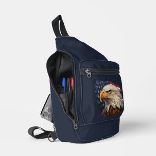 American Flag Bald Eagle Crossbody Bag