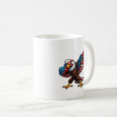 American Flag Bald Eagle Dabbing Happy 4. Juli Kaffeetasse (VorderseiteRechts)
