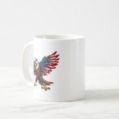 American Flag Bald Eagle Dabbing Happy 4. Juli Kaffeetasse (Vorderseite Links)