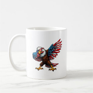 American Flag Bald Eagle Dabbing Happy 4. Juli Kaffeetasse