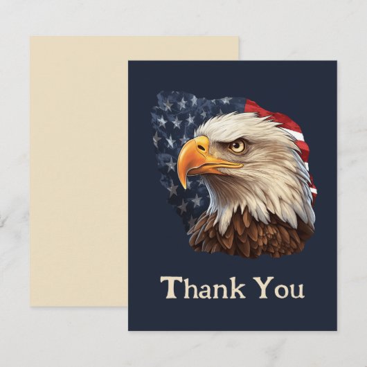 American Flag Bald Eagle Dankeskarte (Vorne/Hinten)