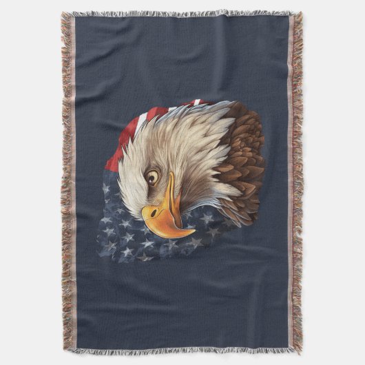 American Flag Bald Eagle Decke (Vorderseite Vertikal)
