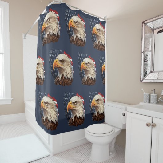 American Flag Bald Eagle Duschvorhang (Beispiel)