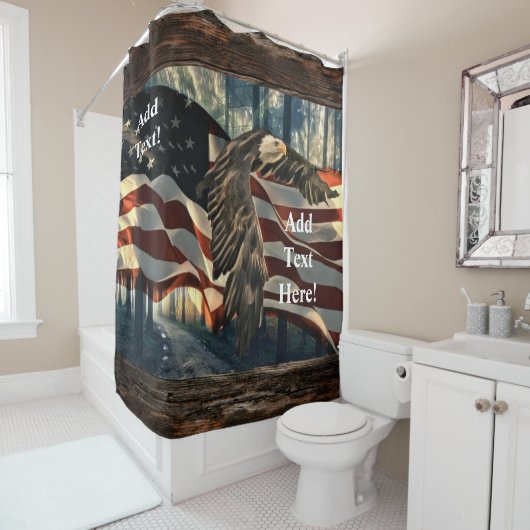 American Flag Bald Eagle Duschvorhang (Beispiel)