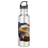 American Flag Bald Eagle Edelstahlflasche (Vorderseite)