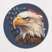 American Flag Bald Eagle Etiketten (Design 2)