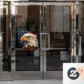 American Flag Bald Eagle Fensteraufkleber (Büro Tür)