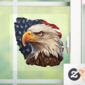 American Flag Bald Eagle Fensteraufkleber (Zuhause)