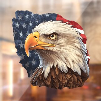American Flag Bald Eagle Fensteraufkleber