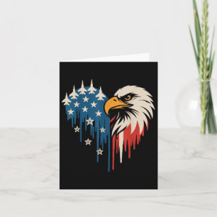 American Flag Bald Eagle Fighter Jets Patriotic 4t Karte