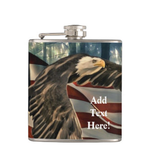 American Flag Bald Eagle Flachmann