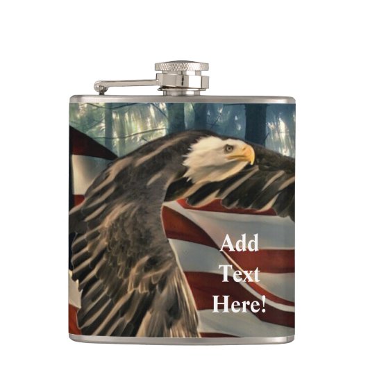 American Flag Bald Eagle Flachmann (Vorderseite)