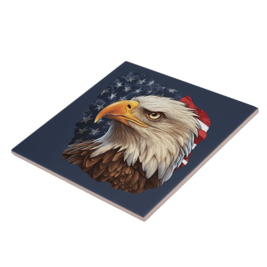 American Flag Bald Eagle Fliese (Seite)