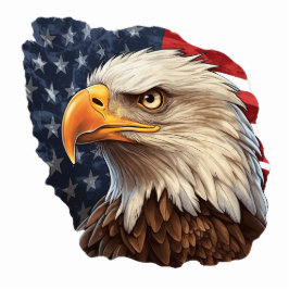 American Flag Bald Eagle Freistehende Fotoskulptur