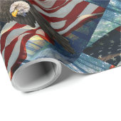 American Flag Bald Eagle Geschenkpapier (Rolleneckpunkt)