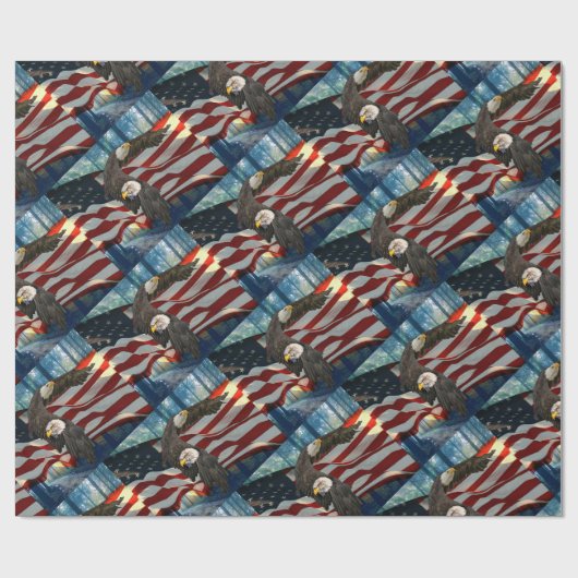 American Flag Bald Eagle Geschenkpapier (Flach)