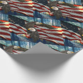 American Flag Bald Eagle Geschenkpapier (Ecke)