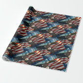 American Flag Bald Eagle Geschenkpapier (Ungerollt)