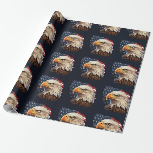 American Flag Bald Eagle Geschenkpapier (Ungerollt)