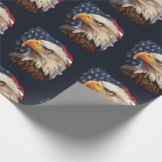 American Flag Bald Eagle Geschenkpapier (Ecke)