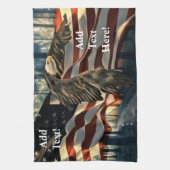 American Flag Bald Eagle Geschirrtuch (Vertikal)