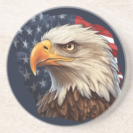 American Flag Bald Eagle Getränkeuntersetzer (Vorne)