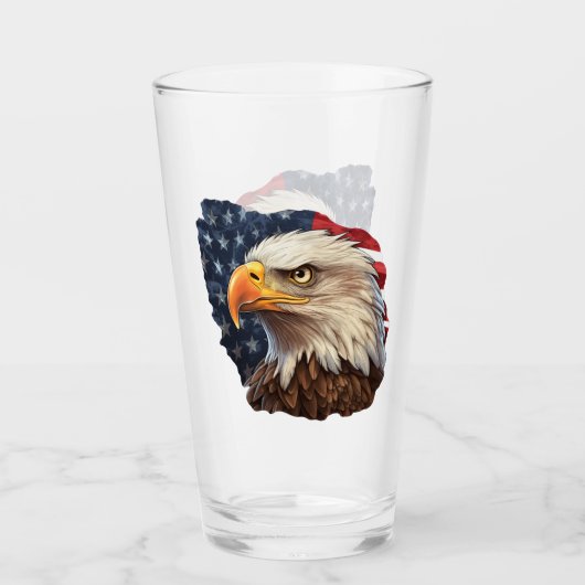American Flag Bald Eagle Glas (Vorderseite)